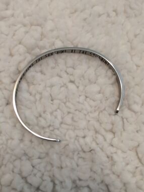 Silver Inspirational Engraved Cuff Bracelet